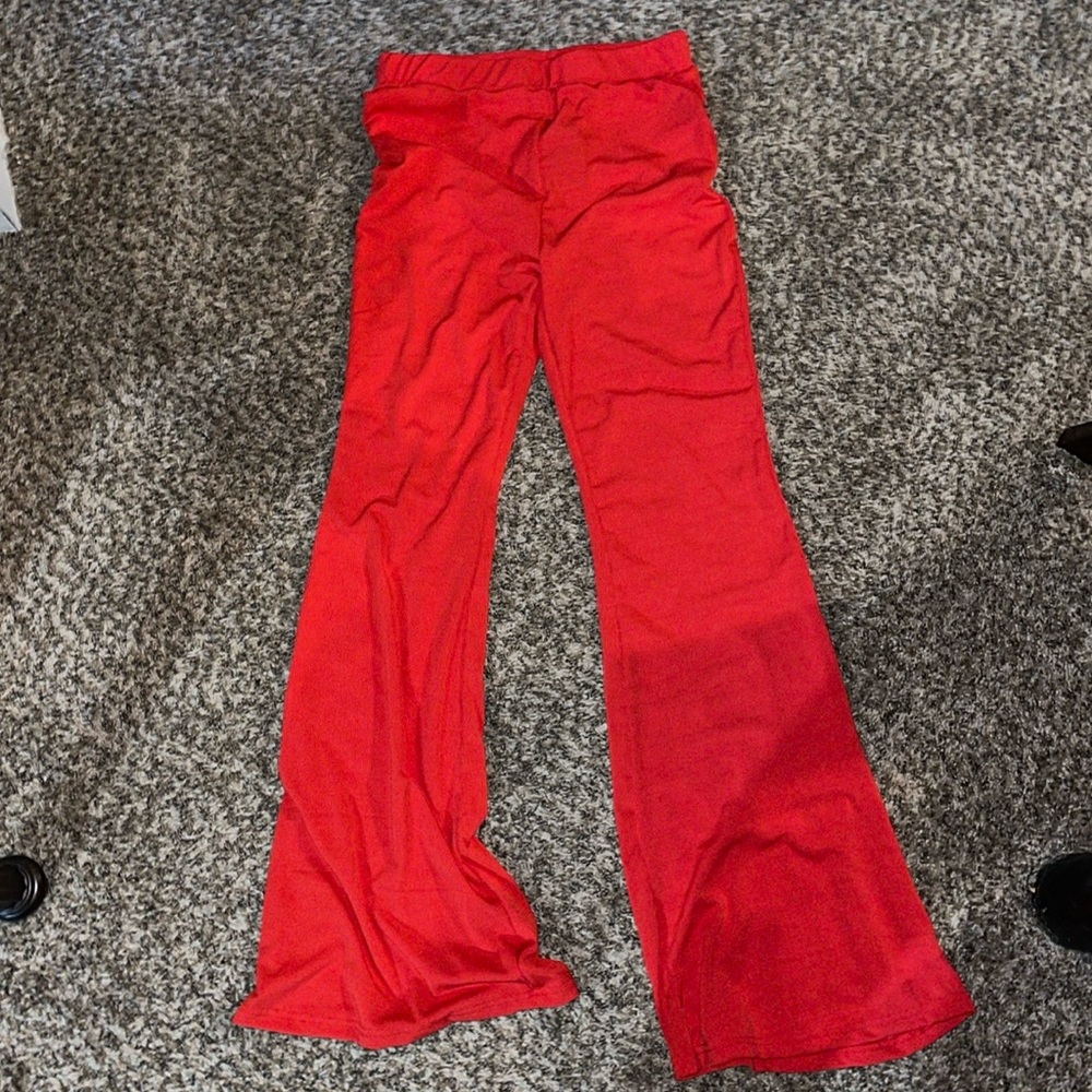 Women’s elastic waistband, belt bottom dress pants